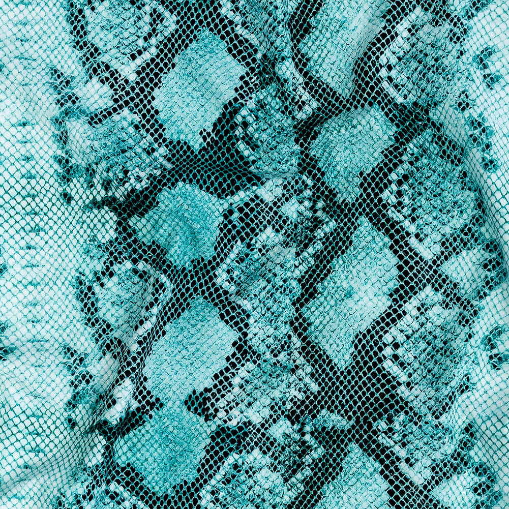 Compression Swimwear Tricot, UV Protective with Aloe Vera Microcapsules - Turquoise Python - Caye Collection