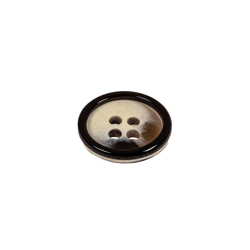 Italian Rocky Road and Goat Abstract 4-Hole Plastic Button - 24L/15mm Folded