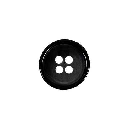 Italian Black Abstract 4-Hole Plastic Button - 24L/15mm