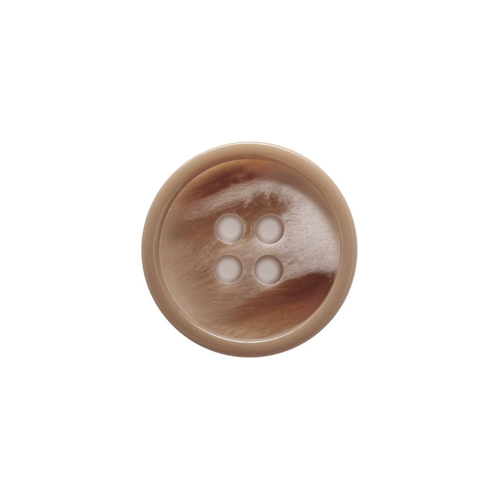 Italian Beige and Ivory Abstract 4-Hole Plastic Button - 28L/18mm