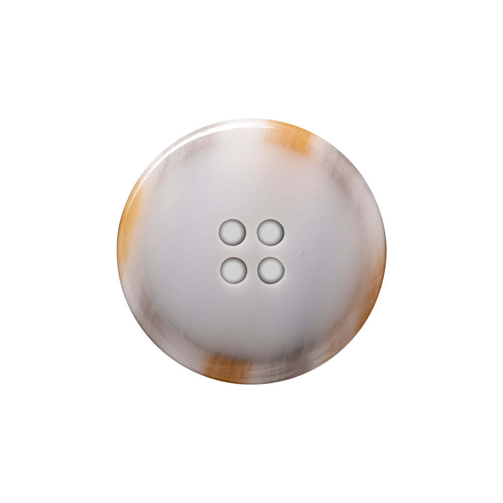 Italian White and Beige Abstract 4-Hole Plastic Button - 36L/23mm Detail