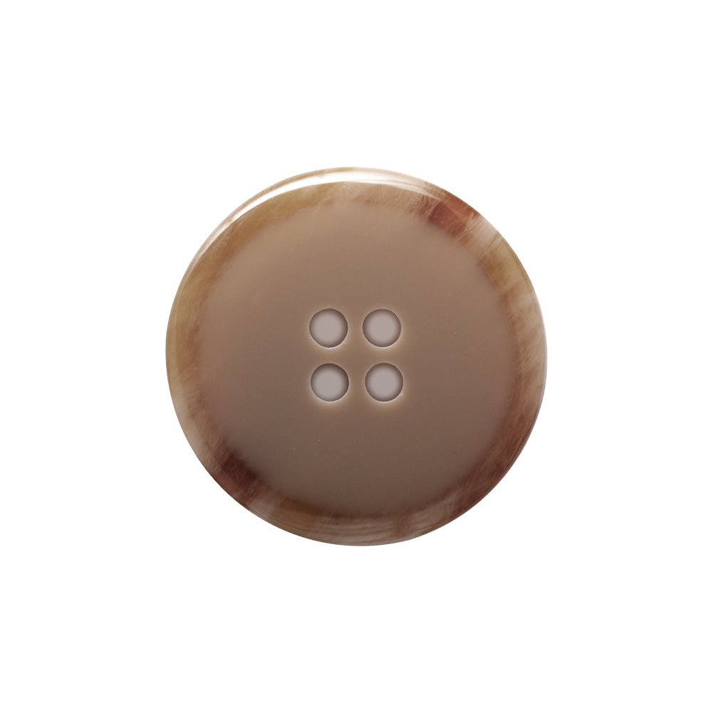 Italian Beige and Ivory Abstract 4-Hole Plastic Button - 36L/23mm Detail