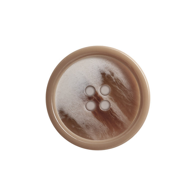 Italian Beige and Ivory Abstract 4-Hole Plastic Button - 36L/23mm