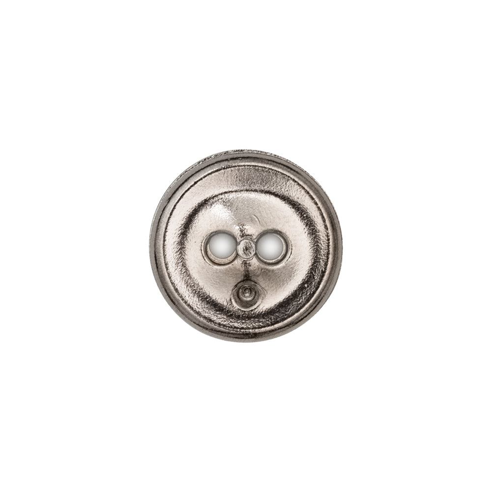 Italian Silver 2-Hole Crest Button - 24L/15mm Detail