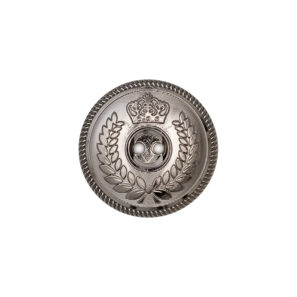 Italian Silver 2-Hole Crest Button - 32L/20mm