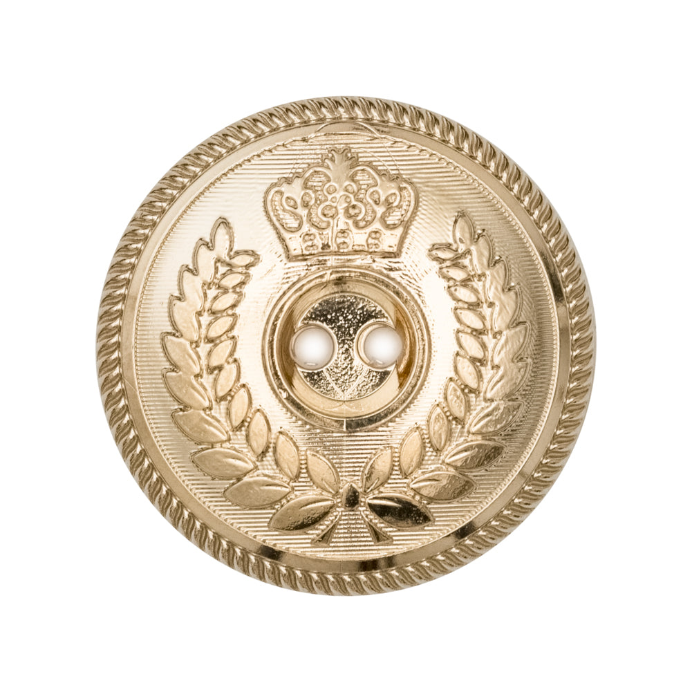 Italian Gold 2-Hole Crest Button - 44L/28mm