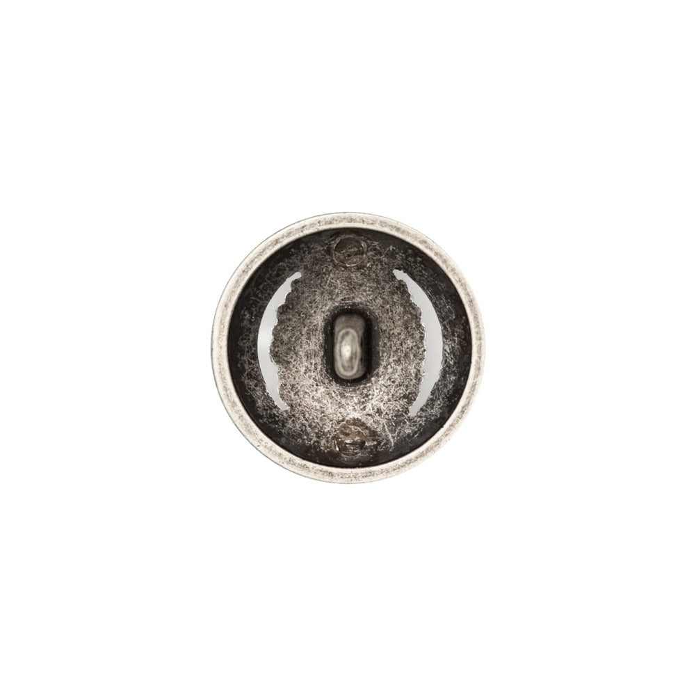 Italian Silver Metal Crest Shank Button - 24L/15mm