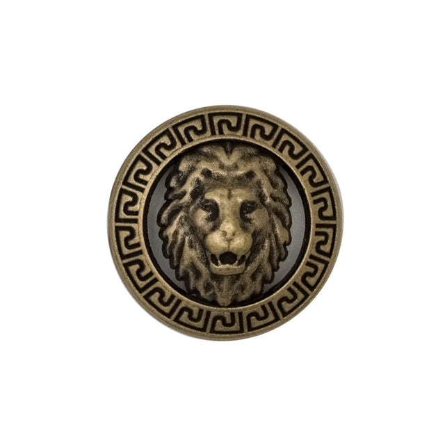 Italian Antique Gold Metal Crest Shank Button - 36L/23mm