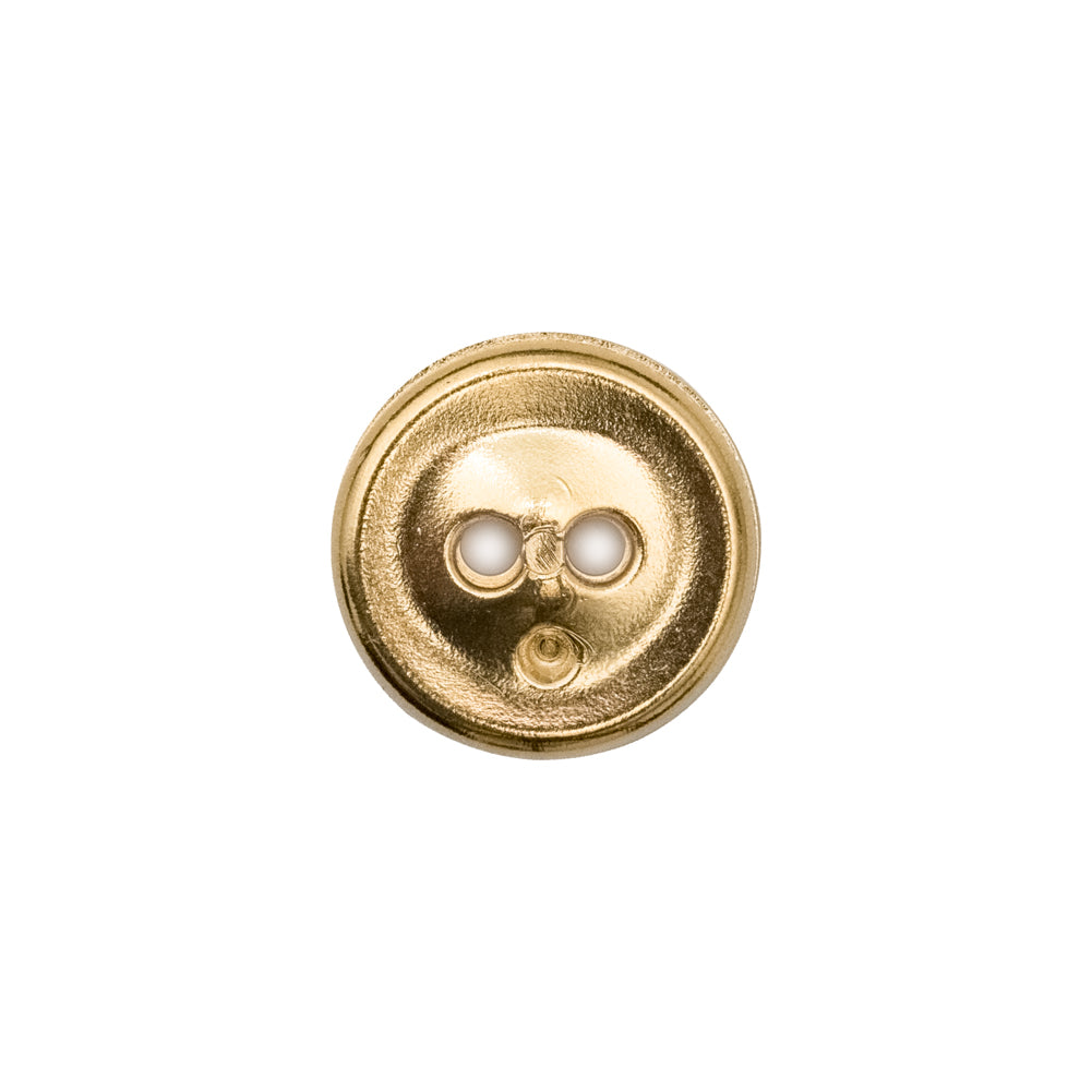 Italian Gold and Black 2-Hole Crest Button - 24L/15mm Detail