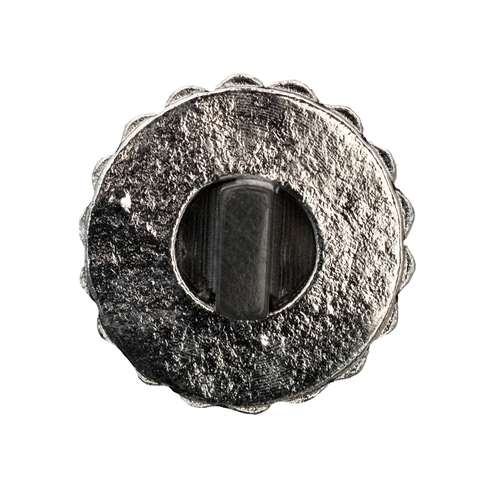 Italian Silver Metal, Crystal Rhinestones and Rabbit Shell Shank Button - 40L/25.5mm Detail