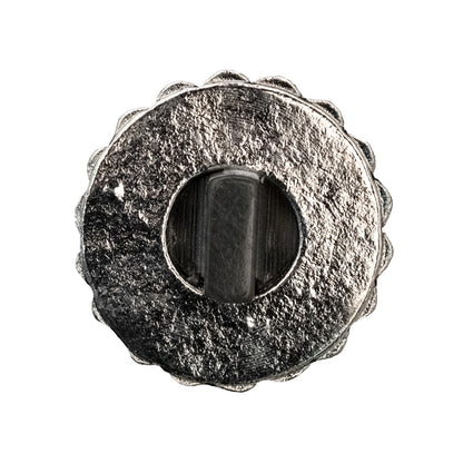 Italian Silver Metal, Crystal Rhinestones and Rabbit Shell Shank Button - 40L/25.5mm Detail