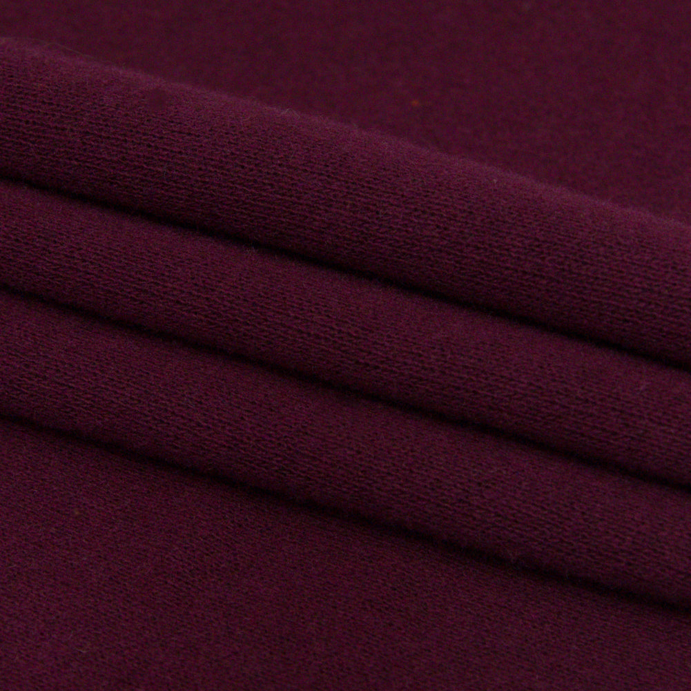 Italian Burgundy and Shaved Chocolate Reversible Wool Double Knit Folded