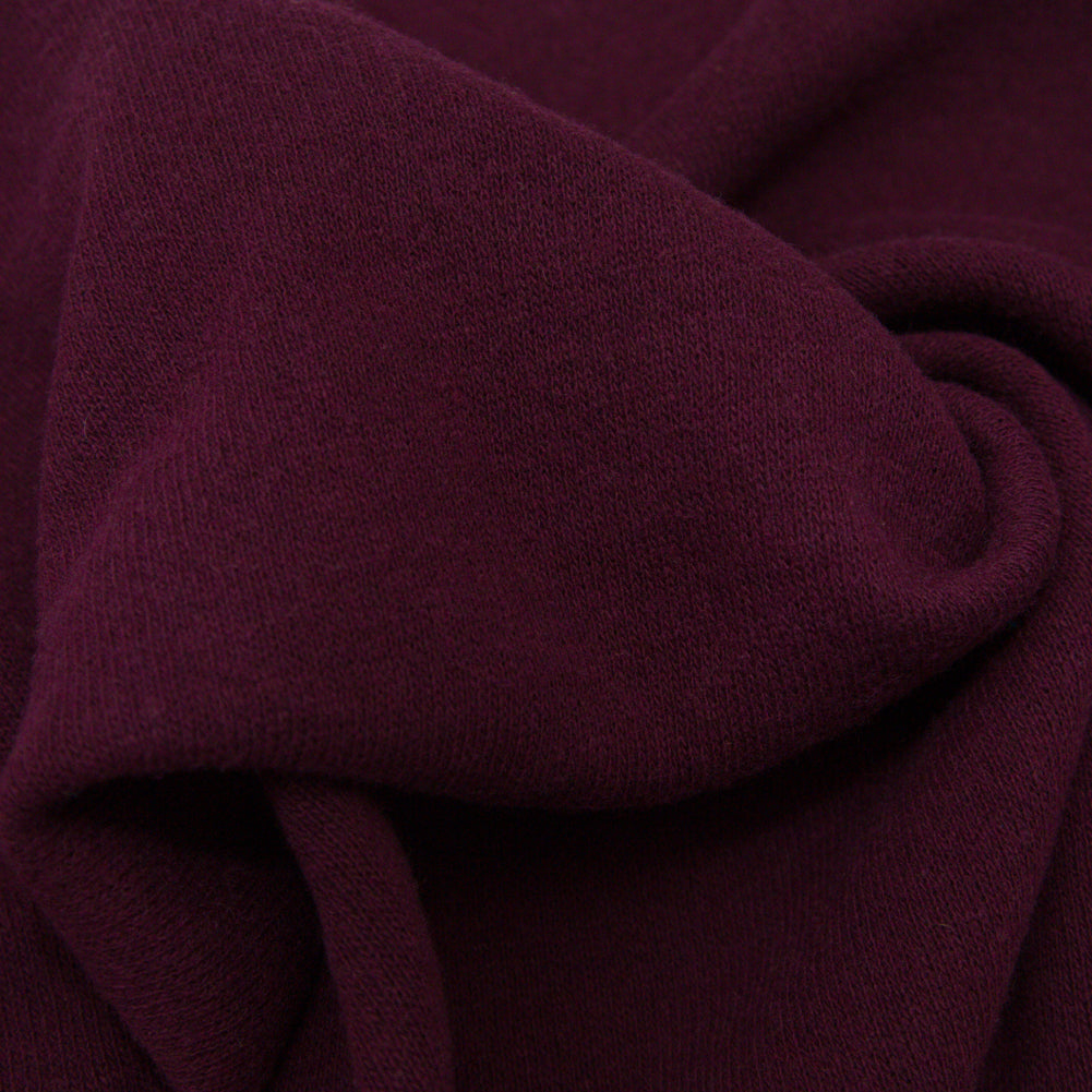 Italian Burgundy and Shaved Chocolate Reversible Wool Double Knit Detail