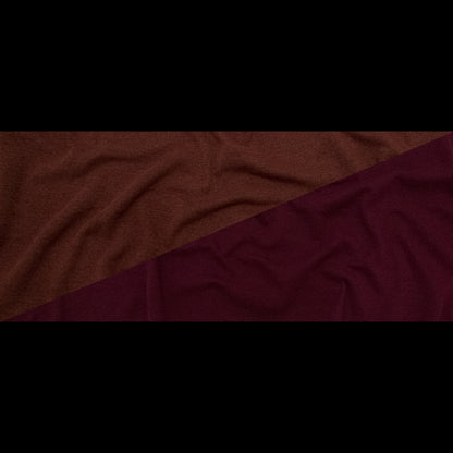 Italian Burgundy and Shaved Chocolate Reversible Wool Double Knit Full