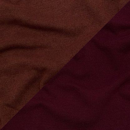 Italian Burgundy and Shaved Chocolate Reversible Wool Double Knit