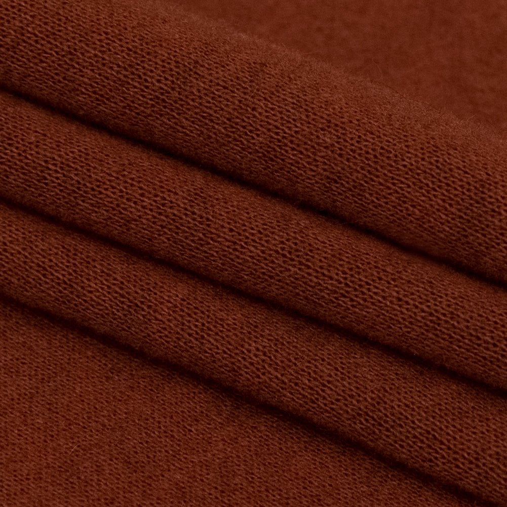 Italian Bombay Orange and Dark Brown Reversible Wool Double Knit Folded