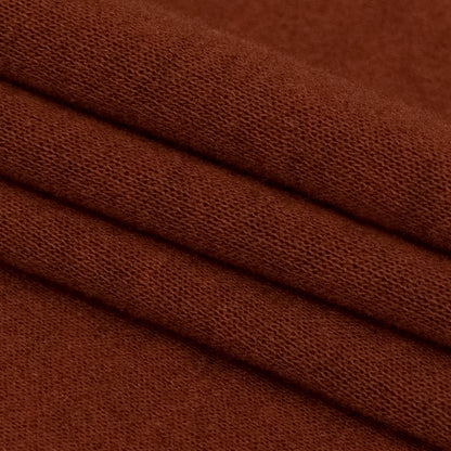 Italian Bombay Orange and Dark Brown Reversible Wool Double Knit Folded