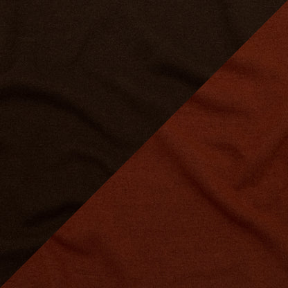 Italian Bombay Orange and Dark Brown Reversible Wool Double Knit