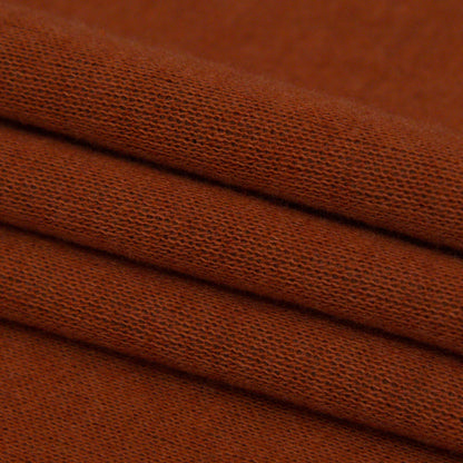 Italian Baked Clay and Carob Brown Reversible Wool Double Knit Folded