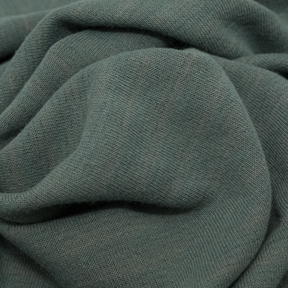 Italian Striped Sea Spray, Castor Gray and Adobe Rose Reversible Wool Double Knit Detail