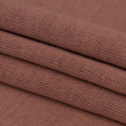 Italian Salmon and Brown Reversible Wool Double Knit Folded
