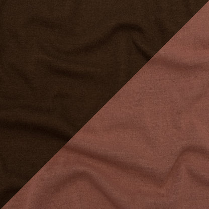 Italian Salmon and Brown Reversible Wool Double Knit