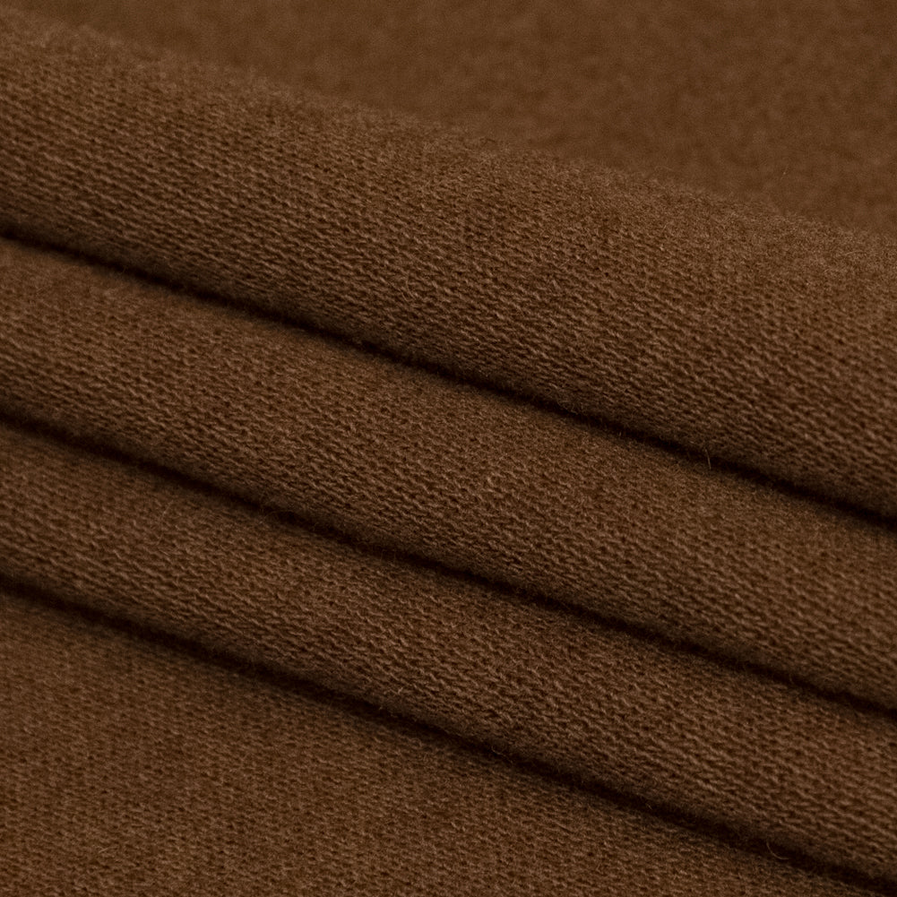 Italian Raw Umber and Toasted Coconut Reversible Wool Double Knit Folded