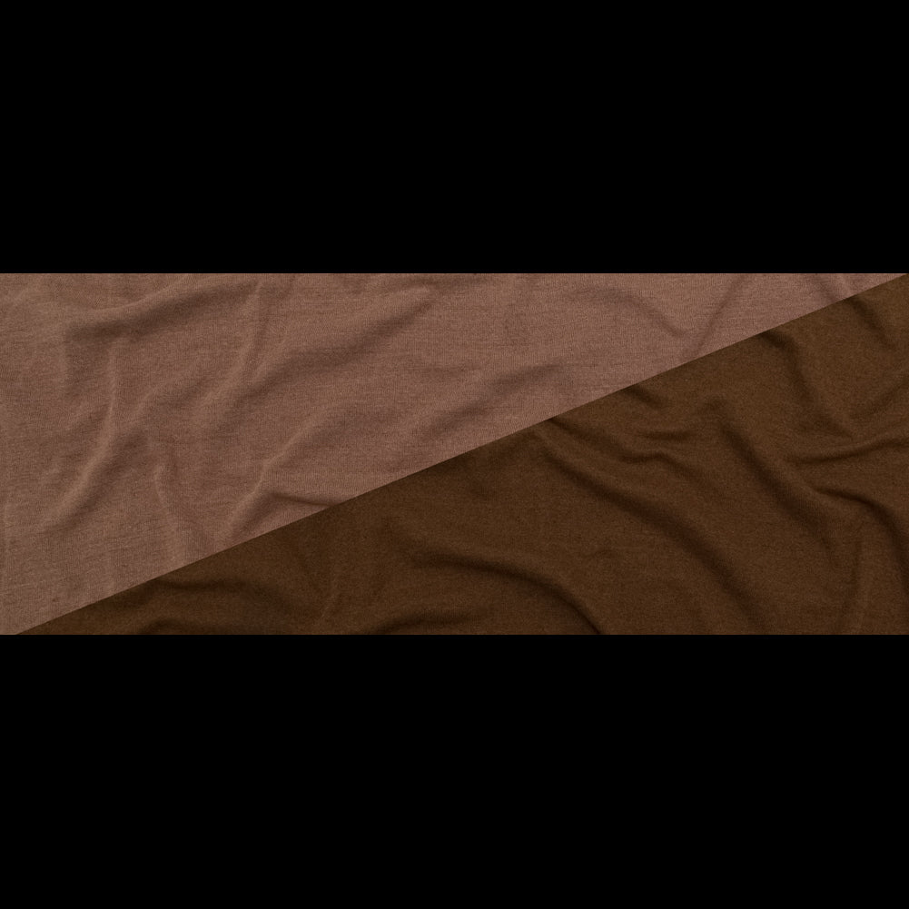 Italian Raw Umber and Toasted Coconut Reversible Wool Double Knit Full