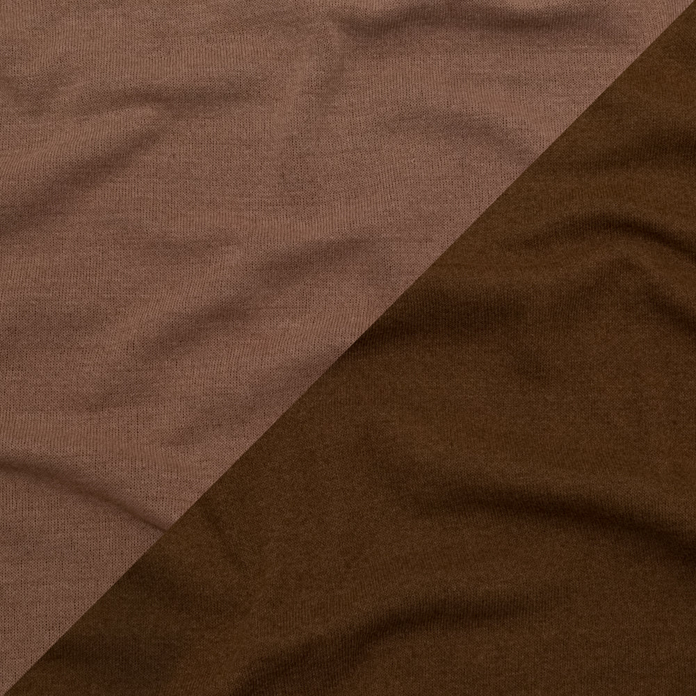 Italian Raw Umber and Toasted Coconut Reversible Wool Double Knit