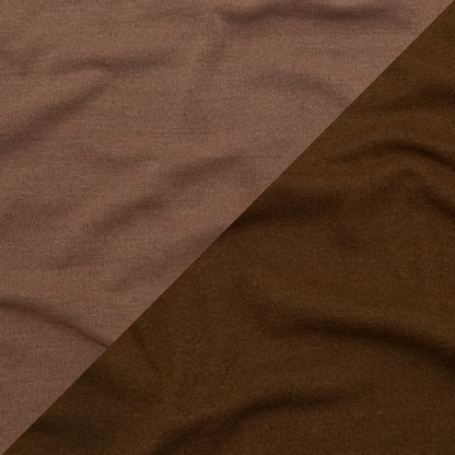 Italian Raw Umber and Toasted Coconut Reversible Wool Double Knit