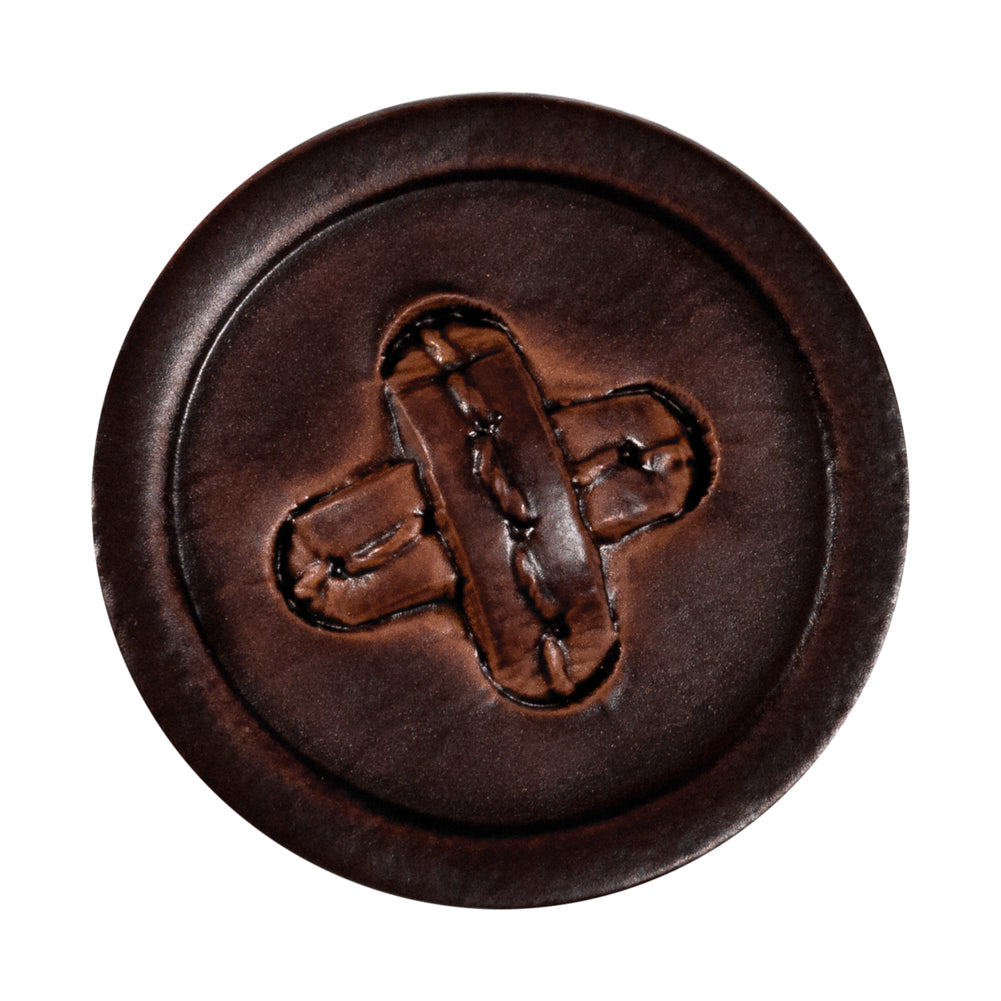 Brown Cross Stitch Plastic Shank Back Button - 54L/34mm