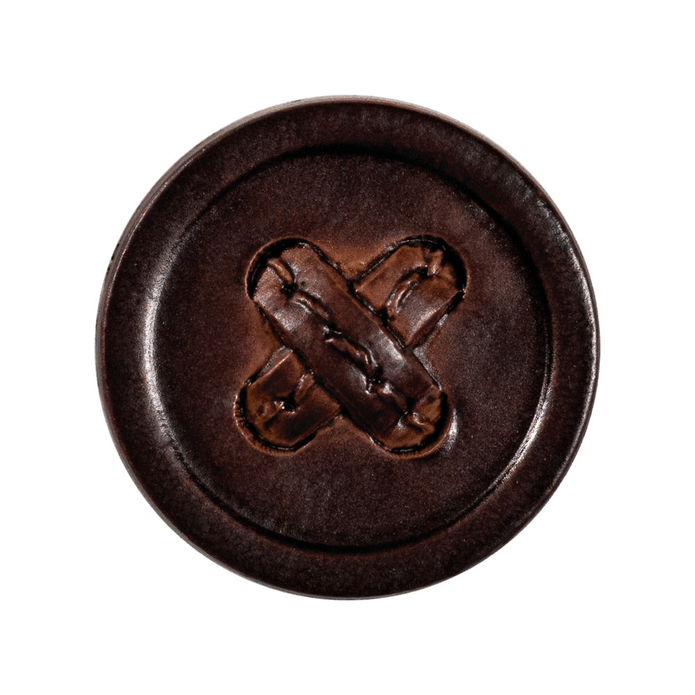 Brown Cross Stitch Plastic Shank Back Button - 44L/28mm