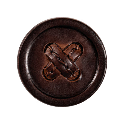 Brown Cross Stitch Plastic Shank Back Button - 44L/28mm