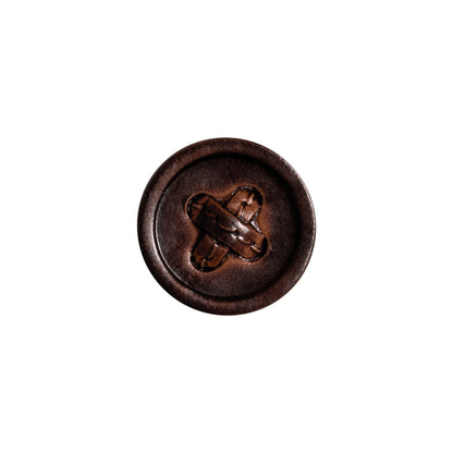 Brown Cross Stitch Plastic Shank Back Button - 24L/15mm