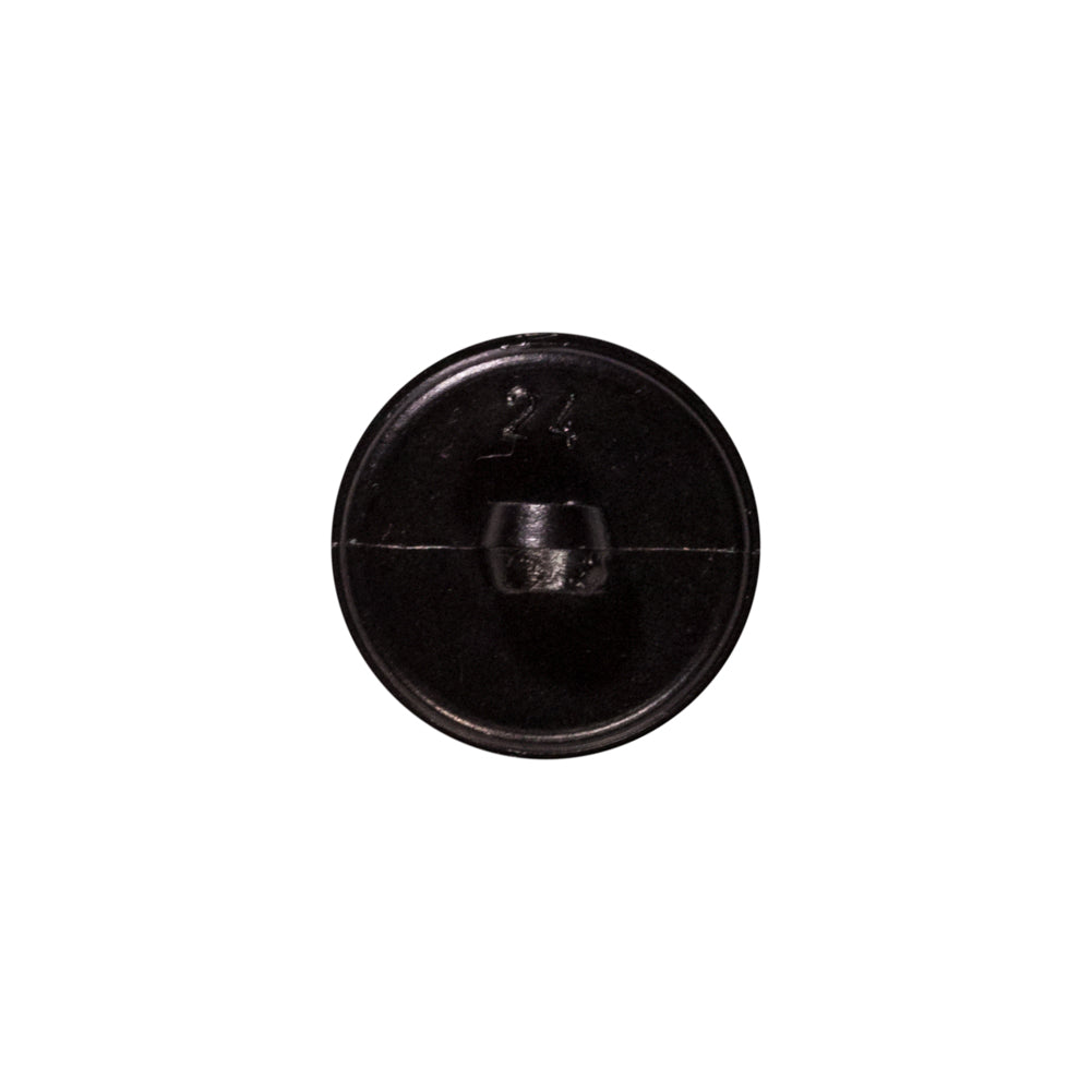 Italian Black Faux Leather Plastic Button - 24L/15mm Detail