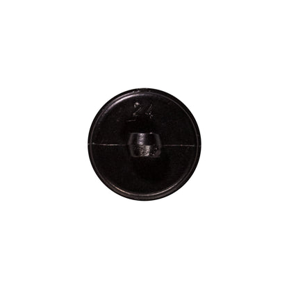 Italian Black Faux Leather Plastic Button - 24L/15mm Detail
