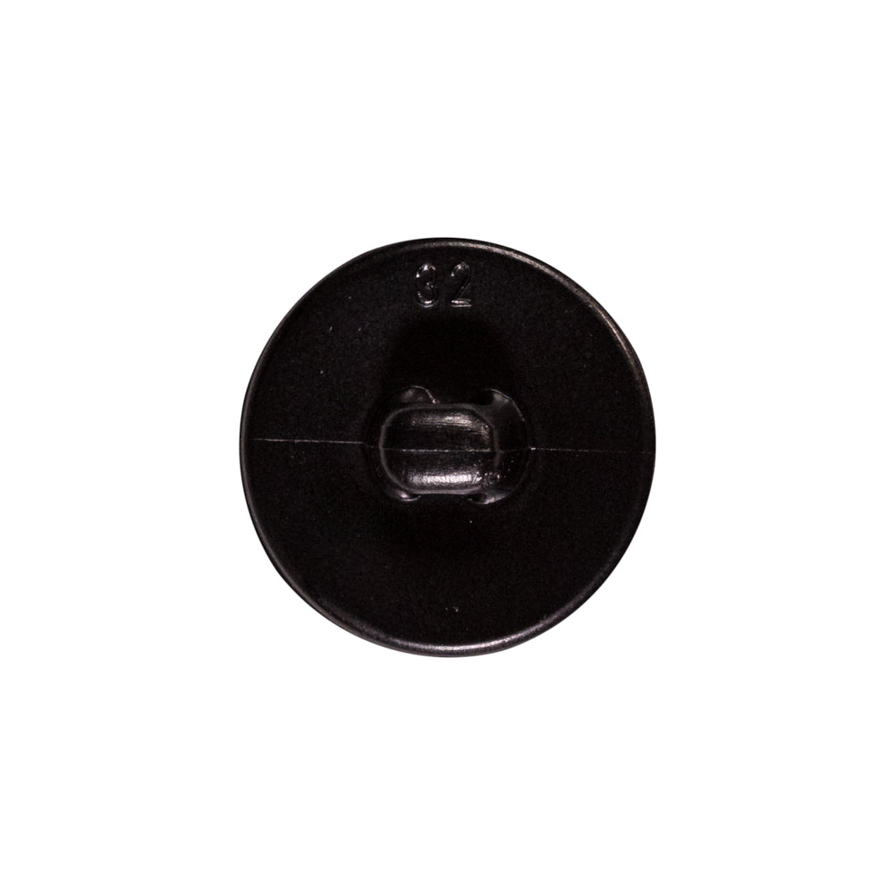 Italian Black Faux Leather Plastic Button - 32L/20mm Detail