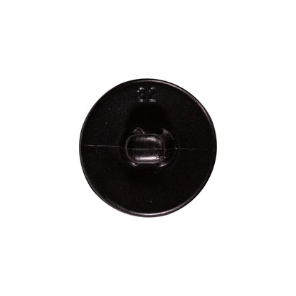 Italian Black Faux Leather Plastic Button - 32L/20mm Detail