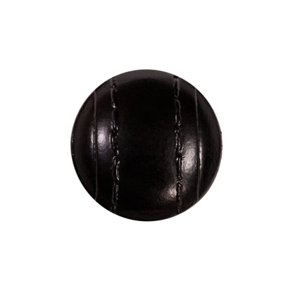 Italian Black Faux Leather Plastic Button - 36L/23mm