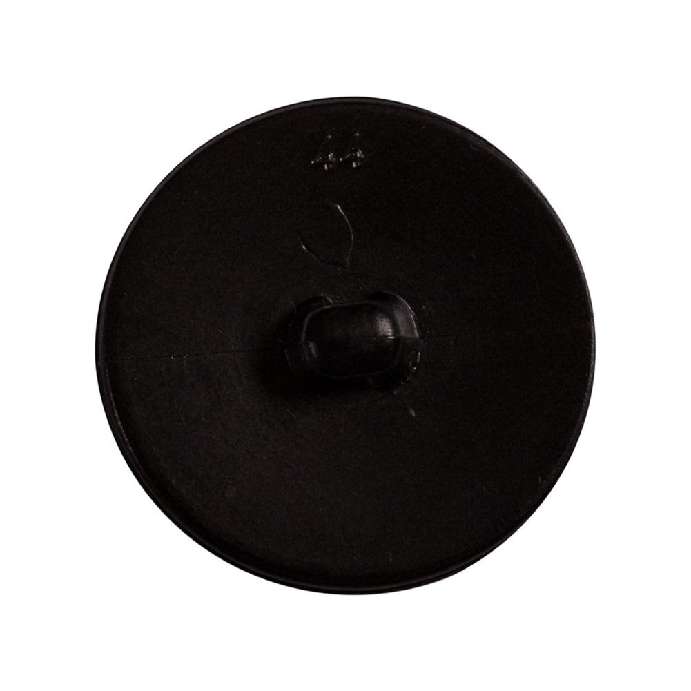Italian Black Faux Leather Plastic Button - 44L/28mm Detail
