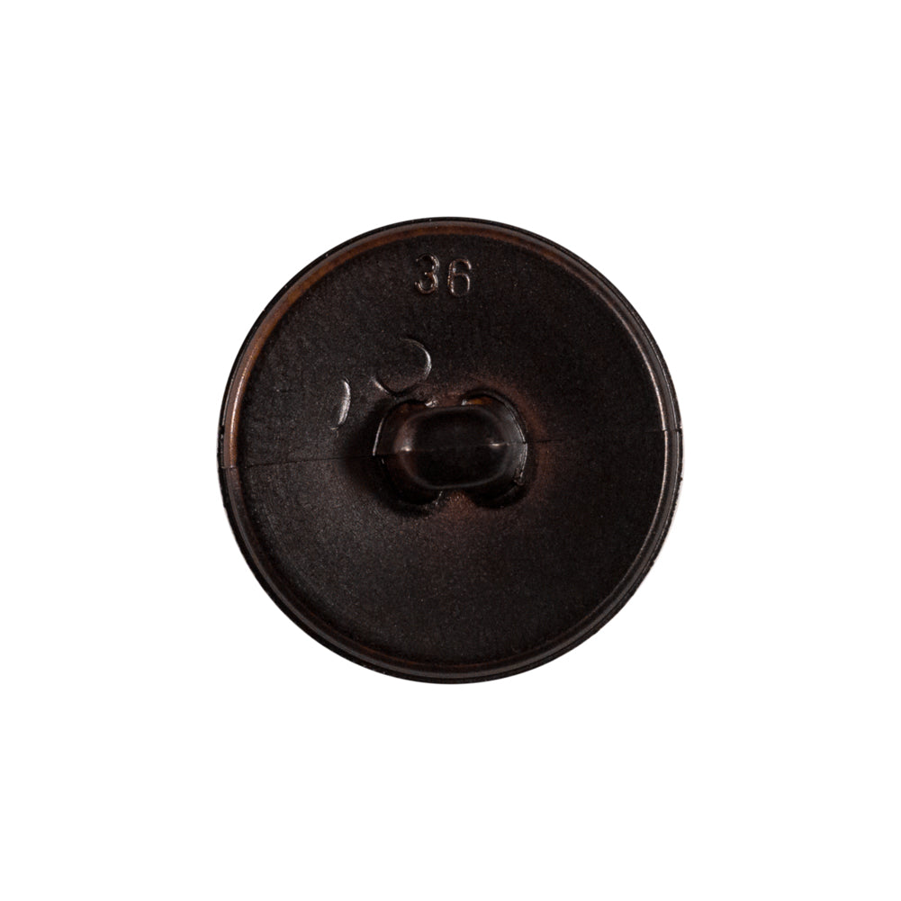 Italian Brown Faux Leather Plastic Button - 36L/23mm Detail