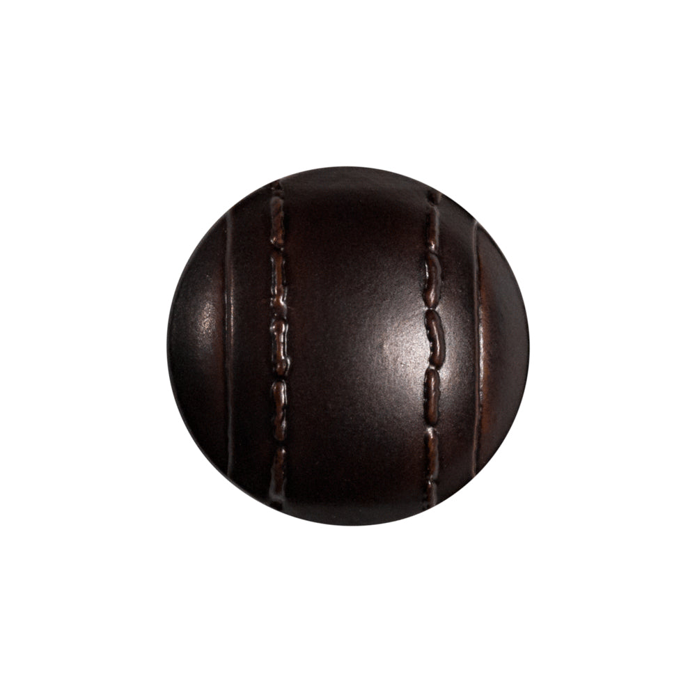 Italian Brown Faux Leather Plastic Button - 36L/23mm