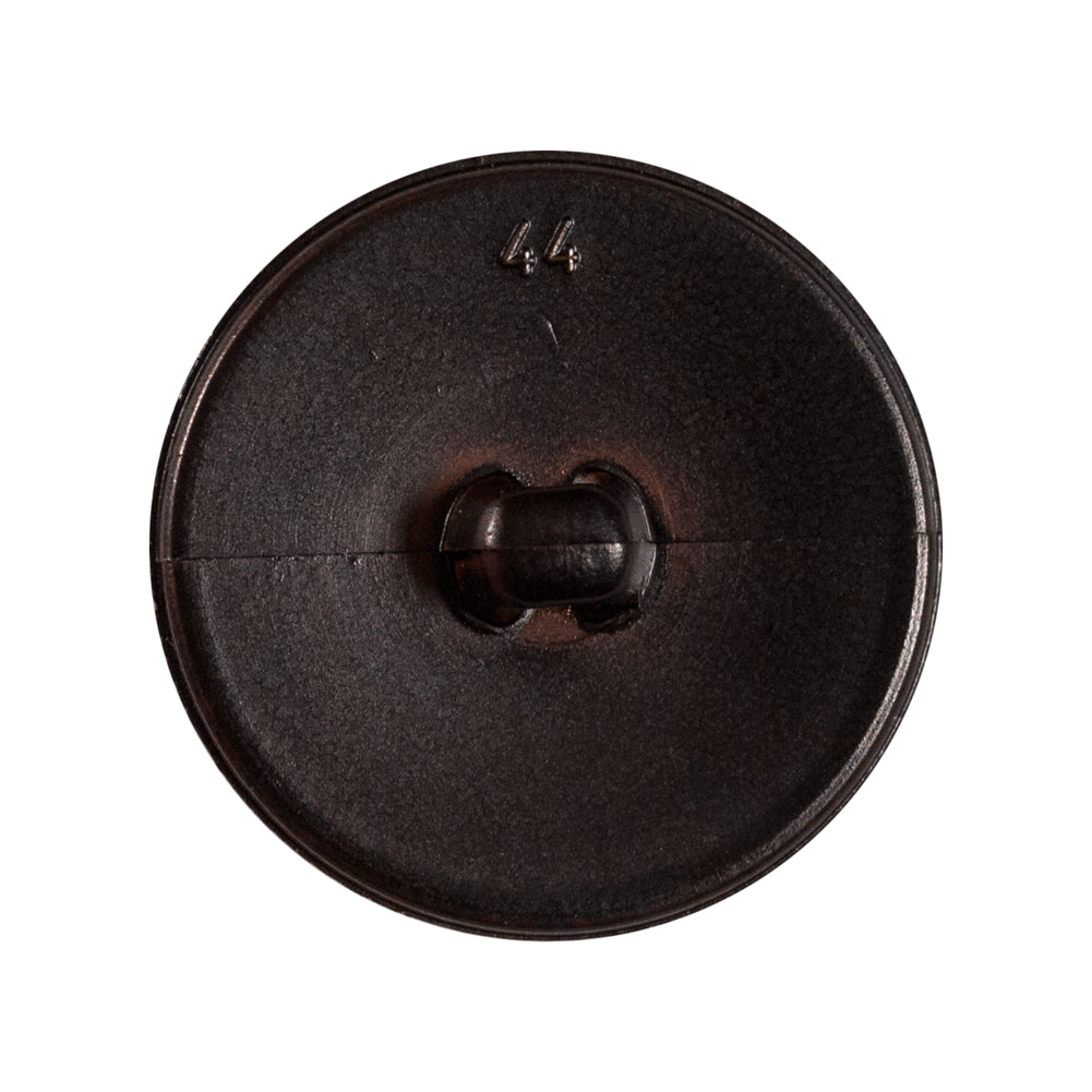 Italian Brown Faux Leather Plastic Button - 44L/28mm Detail
