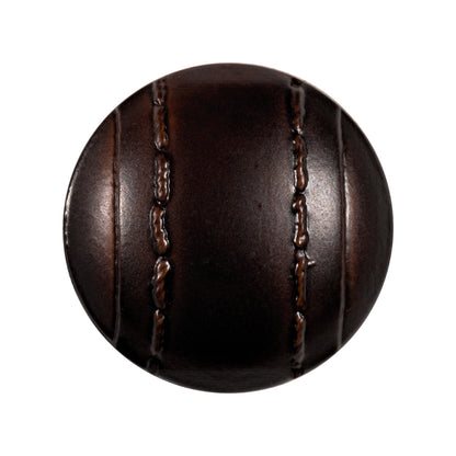 Italian Brown Faux Leather Plastic Button - 44L/28mm