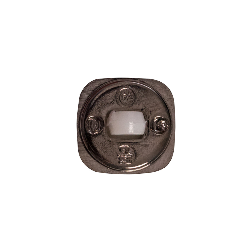 Italian White and Gunmetal 2-Piece Plastic Button - 25L/16mm Detail