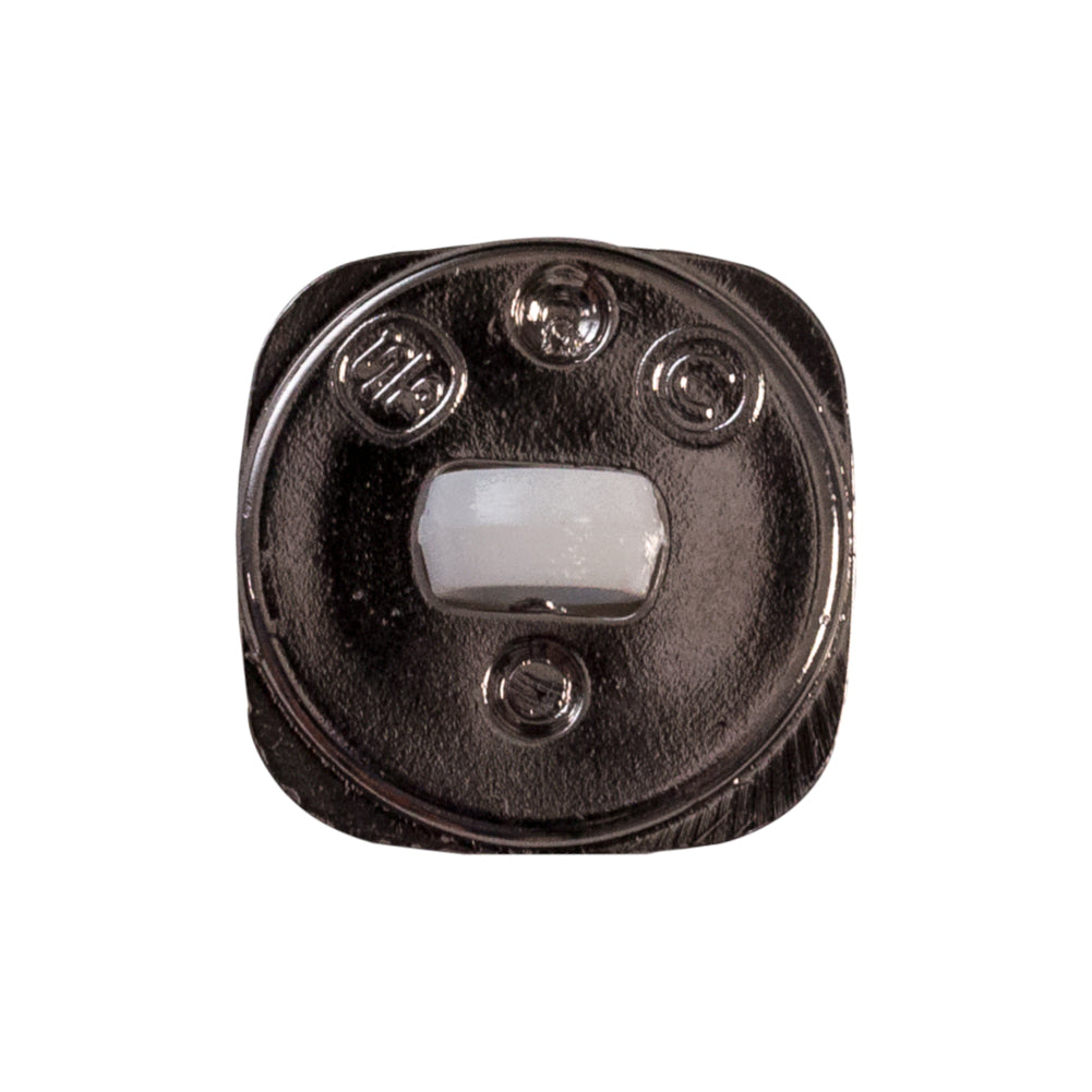 Italian White and Gunmetal 2-Piece Plastic Button - 30L/19mm Detail