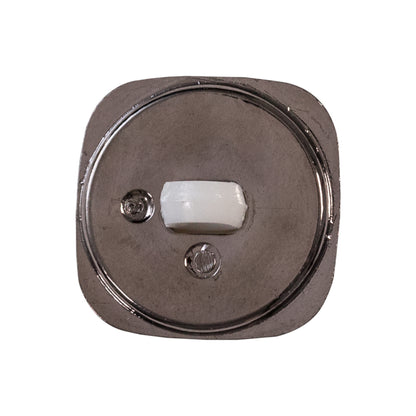 Italian White and Gunmetal 2-Piece Plastic Button - 38L/24mm Detail