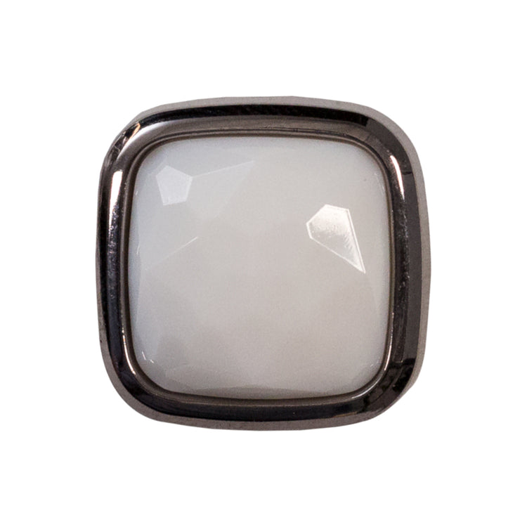 template--25130090922057__main-Italian White and Gunmetal 2-Piece Plastic Button - 38L/24mm