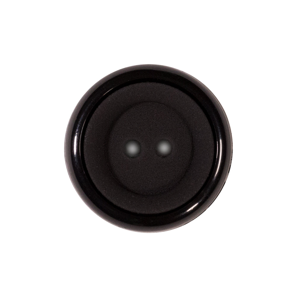 Italian Black 2-Hole Plastic Button - 36L/23mm