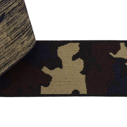 Italian Navy and Otter Camouflage Elastic Trim - 1.75" Detail